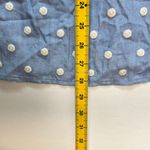 John Mark NWOT  Embroidered Polka Dot Cinch Tie Sleeve Blue Blouse Shirt Size M Photo 13