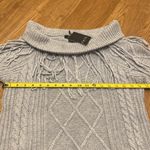 FATE. Gray Blue Fringe Cable-knit Sweater Photo 3