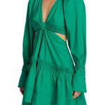 ALC Frank A.L.C. Alexa Cut-Out Poplin Dress NWT Size 0 Viridian Green Cotton Mini Photo 3