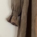 French Connection Dress Boza Crinkle Woven Mock Neck L/S Smocked Yoke Sz L NWT Photo 6