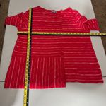 Habitat Top Womens Large Red Stripe Asymmetrical 3/4 Sleeve Clothes To Live In L Photo 1