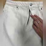 Loft  Denim Maxi Skirt in White with Front Slit Sz 8 Photo 8