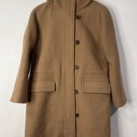J.Crew Womens Wool hooded Preppy Toggle Peacoat Tan Minimalist Photo 1