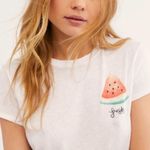 Free People We the Free Watermelon Fresh Embroidered Preppy Coastal Boho Top S Photo 0