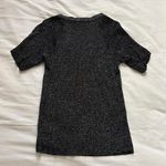 Gianni Bini Gianni vintage Black glittery square neck knit short sleeve top Size small Photo 2
