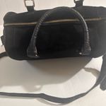 Street Level  Suede Crocodile embossed black leather crossbody bag Photo 5