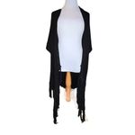 Leana Paris Celia Cardigan Black Swimsuit Coverup Women One Size Lace Tassel Photo 2
