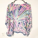 Lilly Pulitzer Small/Medium Silk Muticolor Poncho Short Sleeve Top Photo 5