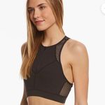 Betsey Johnson black Performance Zip Front Mesh Yoga Sports Bra sz small Photo 4