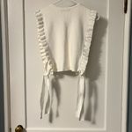 English Factory  ivory open side ribbed sweater vest size small cottage peasant Photo 7