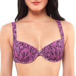 Jessica Simpson NEW Pink Magenta Snake Print Ribbed Bikini Set Underwire Top Photo 1
