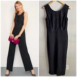 Talbots RSVP by Black Lace Bodice Jumpsuit Wide Leg Sleeveless 2P Photo 1
