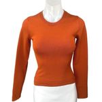 Aritzia Babaton Coral Orange Long Sleeve Crew Neck Slim Sweater Top Size 2XS Photo 0