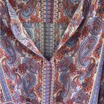 Ecru EUC Paisley Print Drawstring Hem
Blouse Large Photo 8
