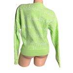 Champion  Reverse Weave All Over Print Bubble Letter Sweatshirt Lime Green Size S Photo 5