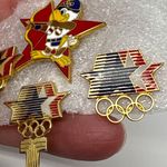 Vintage Olympic Mascots Pins Set 1980s Moscow Olympic Games Sam Eagle 1984 Red Photo 6