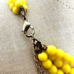 Yellow beaded red and green and blue statement necklace Photo 3
