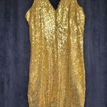 Eva USA Bright Gold Sequin Short Formal Party Homecoming Dance Dress Size Large Photo 4