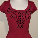 Charlotte Russe Charlotte‎ Russe XS maroon peplum blouse Photo 1