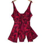 Slim Fit One Piece Tropical Swimwear Size 1X Red Photo 1