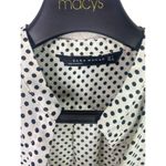 ZARA Polka Dot Satin Effect Blouse Button Down VNeck Collar Pockets S WhiteBlack Photo 7