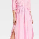 Universal Threads Universal Thread Pastel Pink Oversized Midi Shirt Dress Women's Large Photo 0