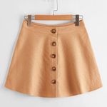 Romwe Button Front Corduroy Skirt Photo 0