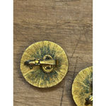 Trifari Vintage Round Gold-Tone Clip-On Earrings With White Enamel Accents Triaf Photo 3