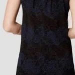Loft NWT  Lace Dress Blue & Black Sheer Yoke Short Sleeve Mini Shift Dress Size 6 Photo 1