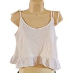 Urban Outfitters  Project Social T Swing Tank Top White Ruffle Hem Size Medium Photo 1
