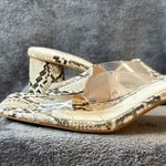 ZARA  Women's Snakeskin Mules - Black and Cream Photo 5