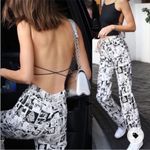 Reformation Women’s  Newsprint High Rise Straight Long Jeans Comic Photo 1