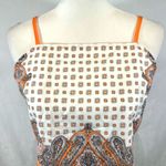 SheIn Orange and white paisley boho print bandeau cami top size large Photo 5