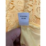 Lulus  Women Bodycon Dress XS Yellow Floral Lace High Neck Lined Party Graduation Photo 5