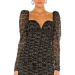 For Love & Lemons  x Free People Joanna Black & Gold Lace Mini Dress S NWT Photo 0