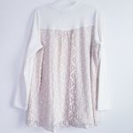 LOGO By Lori Goldstein  Lace Front Zip Long Sleeve Sweater Photo 4