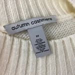 autumn cashmere  Ivory Distressed Mock Neck Knit Sweater Medium Photo 6