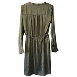 H&M HM Dress Women’s Size Small Sage Green Short V Neck Elastic Waist Silky Feel Photo 1
