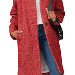 IRO Womens Irina Trench Coat Size 36 US 4 Red Wool Alpaca Longline Chic Parisian Photo 0