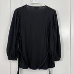 J.Crew New Point Sur Small Black Pleated Tie-Waist Top Photo 11