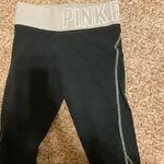 PINK - Victoria's Secret ❤️ Victoria’s Secret Pink Yoga Crop Leggings with Seafoam Green Mint Waistband 💚 Photo 4