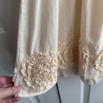 Pura Vida cream ruffle rose blouse size medium Tan Photo 2