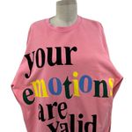 The Mayfair Group Emotions Are Valid Graphic Sweatshirt Pink One Size Petite Photo 3