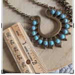 Premier Design Necklace Lotus Brassy Tone Faux Turquoise Gold Photo 5