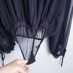 Victoria's Secret  Black Chiffon Bodysuit Blouse Photo 8