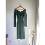 Khaite Beth Long Sleeve Bustier Midi Dress Medium Green Photo 2