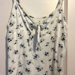 American Eagle First Essentials White Floral Crop Top Photo 0