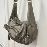 Kipling Erica Bag Crossbody Purse Metallic Pewter Shoulder Bag Crinkle Nylon Photo 8