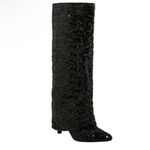 Black Sequin Women's Boots NWT 8.5 Photo 2