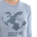 Alberta Ferretti Women Help Me Light Blue Cashmere Sweater Size 8 Made in Italy Photo 3